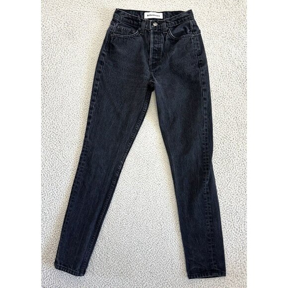 Reformation Jeans Black Melissa High & Skinny Button Fly High Rise Denim - Picture 1 of 16